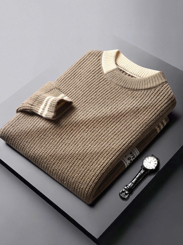 Men's color matching casual business sweater