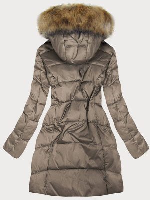 Brown stitched ladies winter jacket