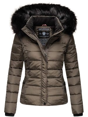 Ladies winter jacket with detachable fur collar