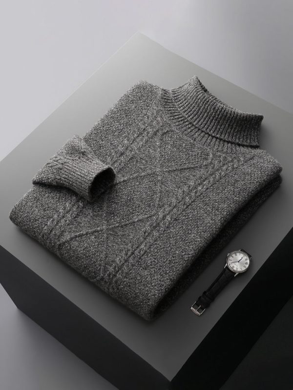 Men's solid color high-end three color business casual sweater