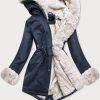 Women's Navy Blue / ECRU Winter Parka