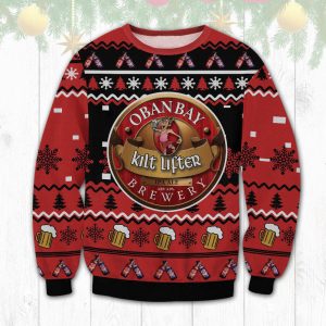 Neutral Vintage Oban Bay Christmas Print Sweatshirt / [blueesa] /