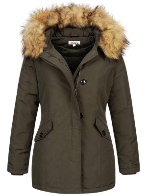 Women's jacket winter parka faux fur