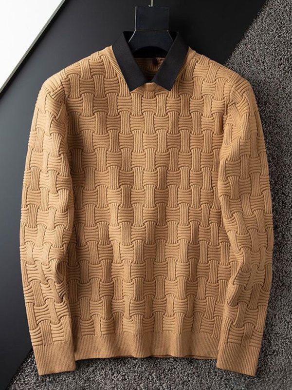 Men's fashionable tricolor autumn and winter sweater