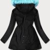 Fall/Winter Women's Parka Black/Blue