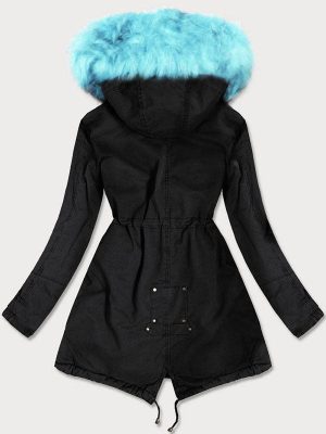 Fall/Winter Women's Parka Black/Blue