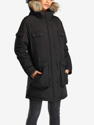 Women's warm parka jacket with battery