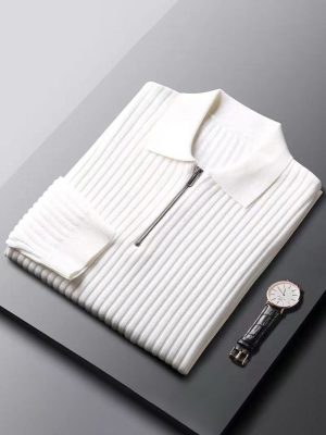 Men's lapel casual business sweater