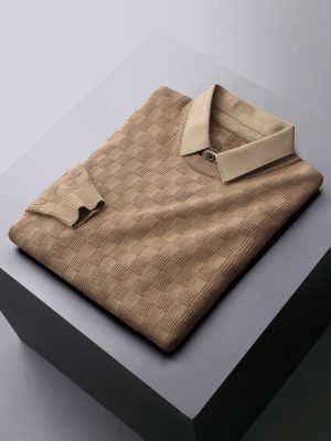 Men's high-end trend waffle sweater in the US and Europe