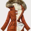 Ladies orange/brown winter parka