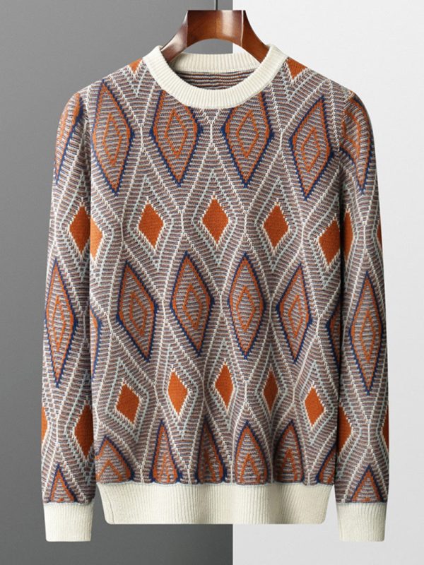 Men's casual business ethnic pattern autumn and winter sweater