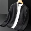 Men's high zipper knitted cardigan