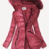 Pink stitched winter ladies jacket