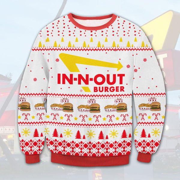 In N Out Burger Fleece Ugly Christmas Sweatshirt / [blueesa] /