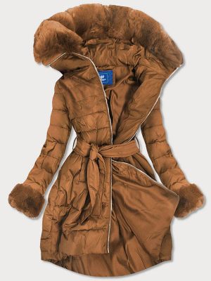 Ladies fleece winter jacket brown