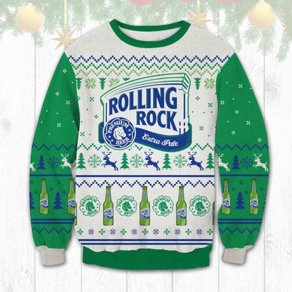 Men's Rolling Rock Extra Pale Beer 3D Print Ugly Christmas Sweatshirt / [blueesa] /