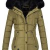 Ladies winter warm jacket, stitched jacket, lined with artificial fur