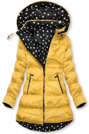 Yellow/black quilted jacket, can be worn on both sides