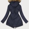 Women's parka with navy lining