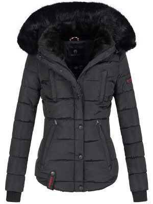 Ladies winter warm jacket, stitched jacket, lined with artificial fur