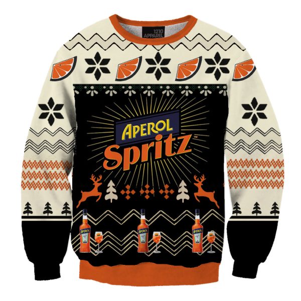 Unisex Aperol Spritz Orange 3D Printed Christmas Ugly Sweatshirt / [blueesa] /