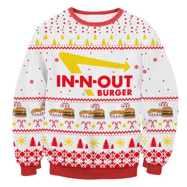 In N Out Burger Fleece Ugly Christmas Sweatshirt / [blueesa] /