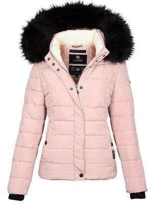 Ladies winter jacket with detachable fur collar