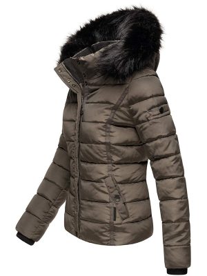 Ladies winter jacket with detachable fur collar