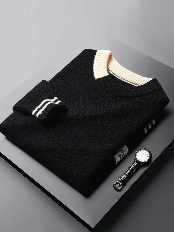 Men's color matching casual business sweater