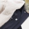 Women's parka with navy lining