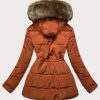 Ladies orange/brown winter parka