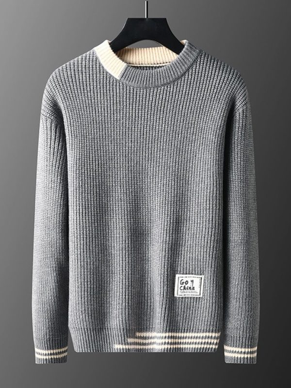 Men's color matching casual business sweater