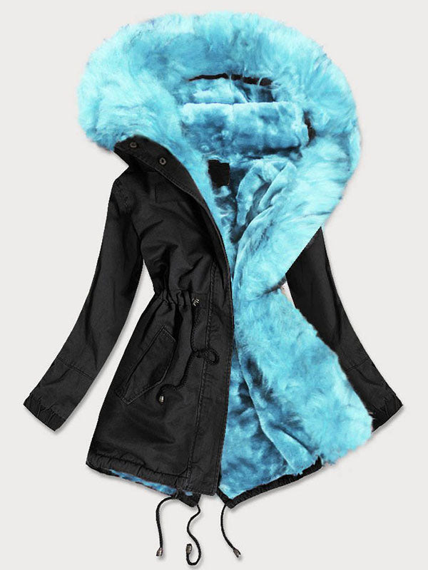 Fall/Winter Women's Parka Black/Blue