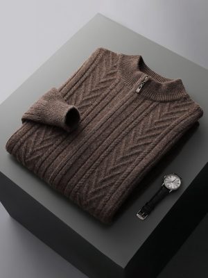 Men's casual business solid color sweater