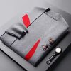 Men's casual business tricolor pattern sweater