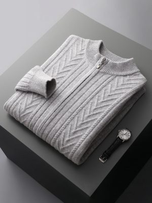 Men's casual business solid color sweater