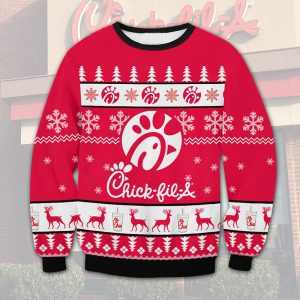 Chick-fil-a Ugly Fleece Christmas Sweatshirt / [blueesa] /