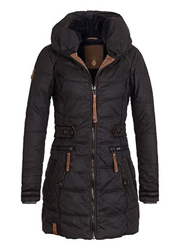 Women's slim mid-length down jacket