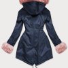 Women's Navy Pink Winter Parka