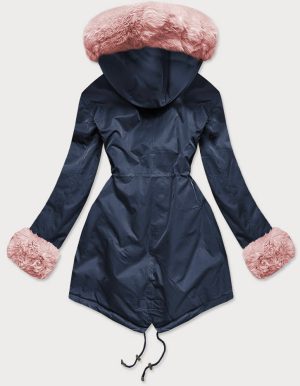 Women's Navy Pink Winter Parka