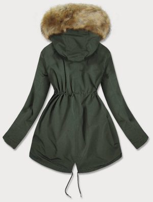 Ladies winter khaki parka coat