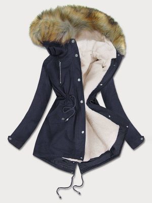 Women's parka with navy lining