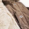 Lining brown ladies parka coat