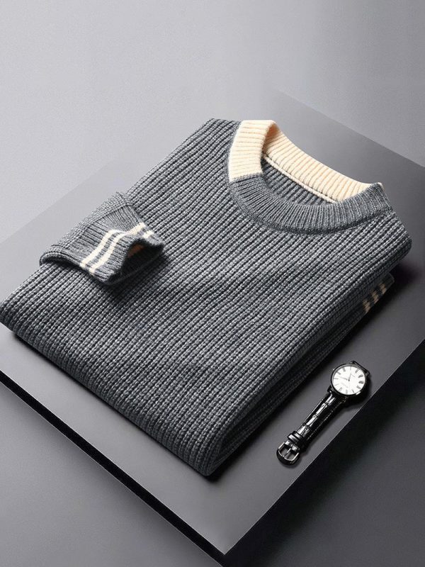 Men's color matching casual business sweater