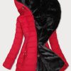 Waterproof ladies winter jacket red