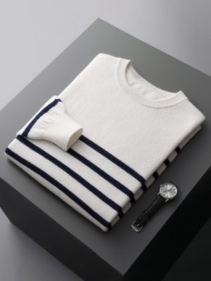 Men's striped business simple high-end casual sweater