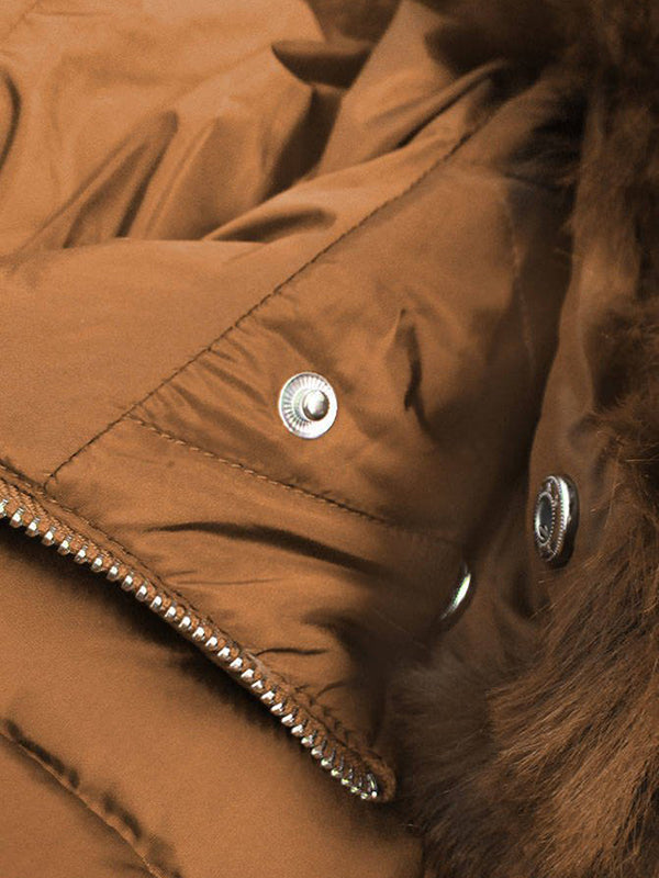 Ladies fleece winter jacket brown