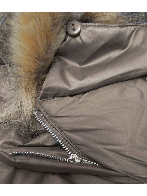 Brown stitched ladies winter jacket