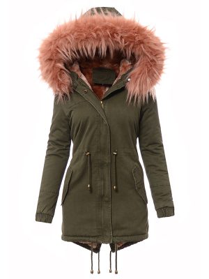 Winter women's hooded parka coat