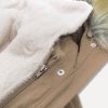 Women's parka with dark beige lining
